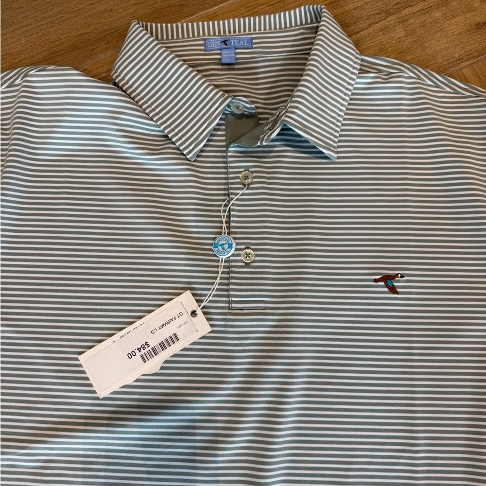 Genteal Collection Men's Striped Polo Shirt - Green